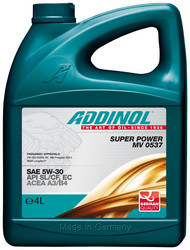 Моторное масло Addinol Super Power MV 0537 5W-30, 4л Синтетическое