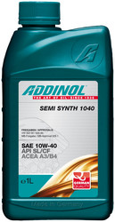 Моторное масло Addinol Semi Synth 1040, 1л Полусинтетическое